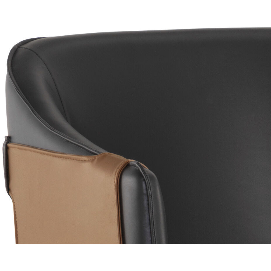 Carter Napa Black / Napa Cognac Office Chair
